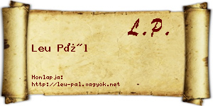 Leu Pál névjegykártya